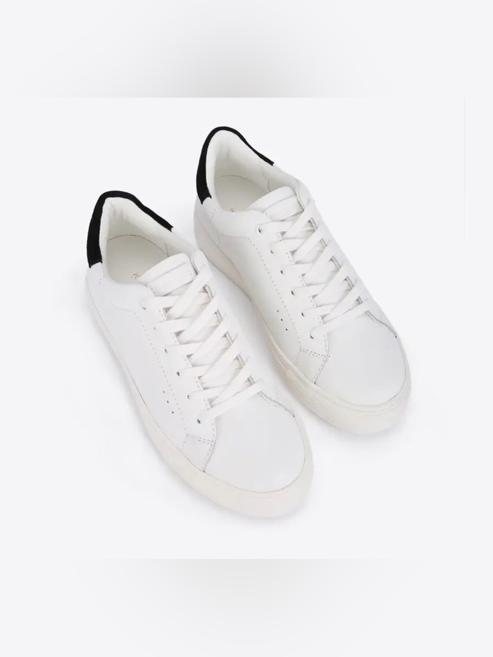 NIB Kurt Keiger Women’s Laney White/Blk Leather Sneakers Size 7 EUR 37 fit Small